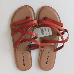 O'Neill Women's Cognac Legend Strappy Sandal Faux Leather Size 9